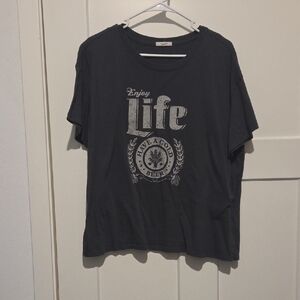 Black T-Shirt with Subtle Design